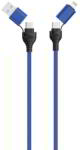 2GO USB-C/USB-A Apa - USB-C/Lightning Apa iPhone Töltő Kábel - Kék 1, 2m
