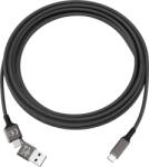  Smrter SPEEDY USB-C/USB-A Apa - USB-C Apa 2.0 Adat és Töltőkábel - Fekete 1m