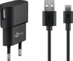 Goobay 45299 USB-C / USB-A Hálozati töltő készlet - Fekete (5W) (45298)