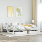 vidaXL fehér kihúzható heverő fiókokkal matrac nélkül 90 x 200 cm (3302226)