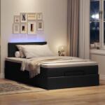 vidaXL fekete szövet ottomán ágy matraccal & LED-ek 120x190 cm (3312293) - vidaxl