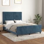 vidaXL sötétkék bársony ágykeret matrac nélkül 140 x 190 cm (3125816)