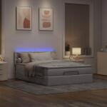 vidaXL Ottomán ágy matraccal & LED-ek Taupe 140x200 cm anyaggal (3312482)