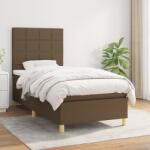 vidaXL sötétbarna szövet rugós ágy matraccal 90 x 200 cm (3142308)