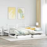 vidaXL fehér kihúzható heverő fiókokkal matrac nélkül 90 x 200 cm (3302238)