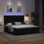 vidaXL Ottomán ágykeret matracokkal fekete 180x200cm bársony (3314641)