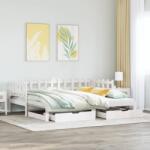 vidaXL fehér kihúzható heverő fiókokkal matrac nélkül 90 x 200 cm (3302252)