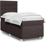 vidaXL sötétbarna szövet rugós ágy matraccal 90 x 190 cm (3292646)