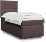 vidaXL sötétbarna szövet rugós ágy matraccal 90 x 190 cm (3291138)