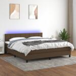 vidaXL barna szövet rugós és LED-es ágy matraccal 180 x 200 cm (3133176)