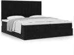 vidaXL Ottomán ágykeret matracokkal Fekete 200x200cm bársony (3313816)