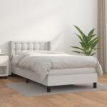 vidaXL fehér műbőr rugós ágy matraccal 90 x 200 cm (3130758)
