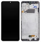 Samsung A325F, A325F/DS Galaxy A32 4G (2021) előlap keret, lcd kijelző és érintőpanel, fekete (Same Size OLED)