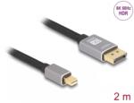 Delock Cablu mini Displayport la Displayport 8K60Hz/4K240Hz 2m Negru/Argintiu, Delock 81092 (81092)