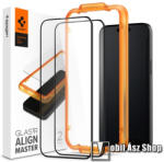 Spigen APPLE iPhone 15, SPIGEN ALM FC üvegfólia, 2db, 0.2mm, 9H, Fekete (AGL06906)