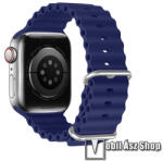 DUX DUCIS okosóra szíj - SÖTÉTKÉK - szilikon, csőszerkezetes struktúra, állítható, csatos - Apple Watch Series 1/2/3 42mm / 4/5/6/SE 44mm / 7/8 45mm / Ultra 49mm