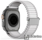 DUX DUCIS YC, Okosóra Trail Band sportszíj, Szövet, Csatos, Légáteresztő, Széles hullámos kialakítás, Fehér, Apple Watch Series 1, 2, 3 38mm, 4, 5, 6, SE 40mm, 7, 8, 9 41mm, 10 42mm