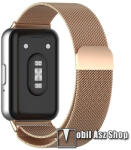  Okosóra milánói szíj - rozsdamentes acél, légáteresztő, mágneses csat - ROSE GOLD - 223mm hosszú - SAMSUNG Galaxy Fit3 (SM-R390)