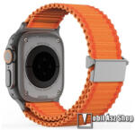 DUX DUCIS YC, Okosóra Trail Band sportszíj, Szövet, Csatos, Légáteresztő, Széles hullámos kialakítás, Narancssárga, Apple Watch Series 1, 2, 3 42mm, 4, 5, 6, SE 44mm, 7, 8, 9 45mm, 10 46mm, Ultra, Ultra 2 49mm