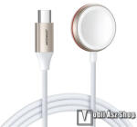 JOYROOM QI Wireless okosóra töltő - FEHÉR - Type-C, 1, 2m hosszú szövettel bevont, mágneses, gyorstöltés támogatás - Apple Watch Series 1 / 2 / 3 / 4 / 5 / 6 / 7 / 8 / 9 / SE / Ultra - S-IW011 (S-IW011)