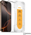 ENKAY Apple iPhone 16 Pro Max, ENKAY HAT PRINCE EasyInstall előlapvédő karcálló edzett üveg, 9H, A teljes felületén tapad, Felhelyező segédkeret, A teljes kijelzőt védi, Fekete
