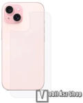 Apple iPhone 15 Plus, Hátlapvédő üvegfólia, 0, 3mm vékony, 9H, Sík részre, Átlátszó