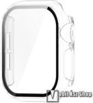 Apple Watch Series 10 46mm, Okosóra műanyag védőtok, Keret, 9H edzett üvegfólia, Átlátszó
