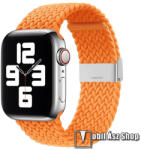  Okosóra szíj - fonott szövet - NARANCS - állítható - APPLE Watch Series 1/2/3 42mm / 4/5/6/SE 44mm / 7/8/9 45mm / Ultra / Ultra 2 49mm