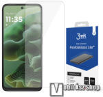 3mk Protection Motorola Moto G35, 3MK FLEXIBLE GLASS LITE előlap védő rugalmas edzett üveg, 1db, Ultravékony, 0.16mm, 6H, 2.5D, A kijelző sík részét védi, Átlátszó