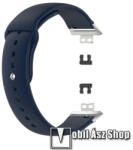  Okosóra szíj - SÖTÉTKÉK - szilikon, 130mm + 95mm hosszú - HUAWEI Watch Fit / Watch Fit Elegant Edition