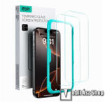 ESR Apple iPhone 16 Pro, ESR előlap védő karcálló edzett üveg, 2db, 9H, 0.33mm, Felhelyezést segítő keret, A teljes kijelzőt védi, Átlátszó