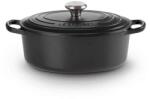 Le Creuset - Oală ovală din fontă cu capac 40 cm/13, 9 l negru