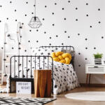 INSPIO Fekete pöttyök falra - Pöttyös fal (8586025069564)