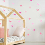 INSPIO Rózsaszín pillangók - falmatricák lányoknak (8586025069762)
