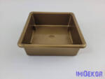  Kocka műanyag tál 1/2 tűzőhabos 11x11cm - Arany