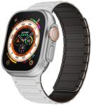 gigapack Pótszíj (egyedi méret, nagy, szilikon, 3D, mágneses) FEHÉR/FEKETE Apple Watch Series 10 46mm, Watch Series 5 44mm, Watch Series 4 44mm (GP-163475)