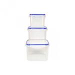 RFL Houseware Set 3 cutii alimente, patrate, 750 ml+1, 36 litri+2, 5 litri, Lugo Clip (R3-912876)