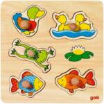 Goki Puzzle din lemn pentru copii cu mânere Goki - Lake (57545) Puzzle