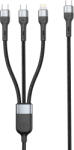 DeTech Кабел за данни DeTech DE-51CCL, 3 in 1, Type-C - 2хType-C, Lightning, 1.0m, Black - 40516 (DE-40516)