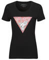 Guess Rövid ujjú pólók RN SATIN TRIANGLE Fekete EU S