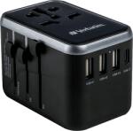 Verbatim UTA-04 utazó adapter 1xUSB-C PD 61W QC 3.0, 1xUSB-C, 3xUSB-A csatlakozás (49546) (49546)
