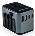 Verbatim Adaptor universal Verbatim UTA-03, 6-in-1Priza cu USB-C PD si QC, 2 x USB-C, 2 x USB-A "49545" (include TV 0.8lei) (49545)