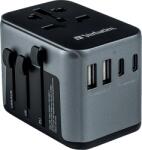 Verbatim UTA-03 utazó adapter 1xUSB-C PD 30W QC 3.0, 2xUSB-C, 2xUSB-A csatlakozás (49545) (49545)