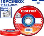 EMTOP Set 10 discuri abrazive de taiere a metalelor 115x1.2mm - EACD121155, EMTOP (EACD121155) - dawer Disc de taiere