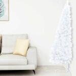 vidaXL Jumătate cu LED si globuri 150 cm alb (3077569)