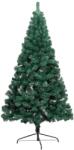 vidaXL Jumătate cu LED si globuri 210 cm verde (3077566)