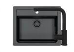 Alveus Set chiuveta granit Alveus Atrox 30 + baterie Zeos, 59 cm, 3010548, Negru (3010548)