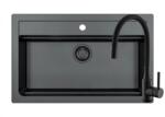 Alveus Set chiuveta granit Alveus Atrox 40 + baterie Flexa, 79 cm, 3010500, Negru (3010500)
