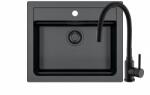 Alveus Set chiuveta granit Alveus Atrox 30 + baterie Flexa, 59 cm, 3010497, Negru (3010497)