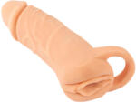Nature Skin - péniszköpeny és műpunci - 18cm (natúr) - szexaruhaz